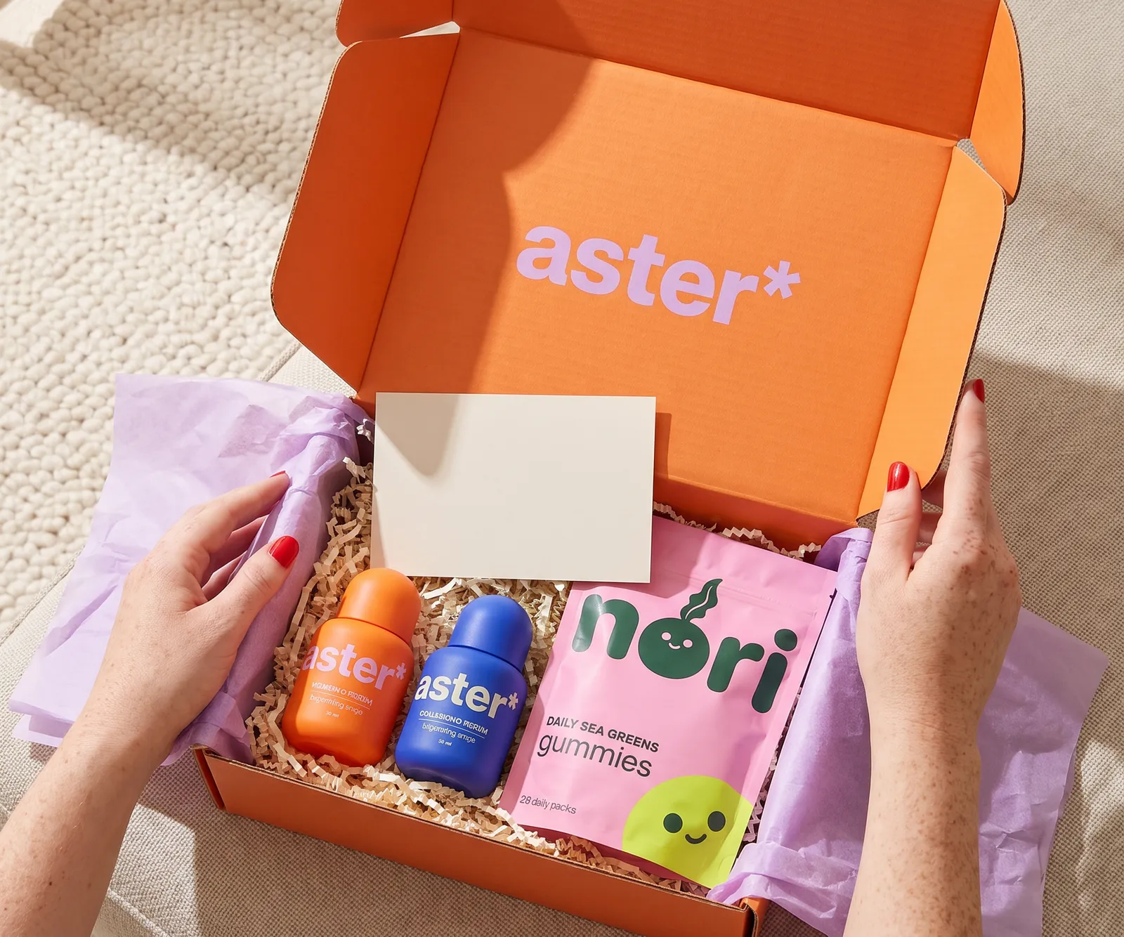 Example artwork for AI Unboxing: Hands opening a box with the pack and the products inside
