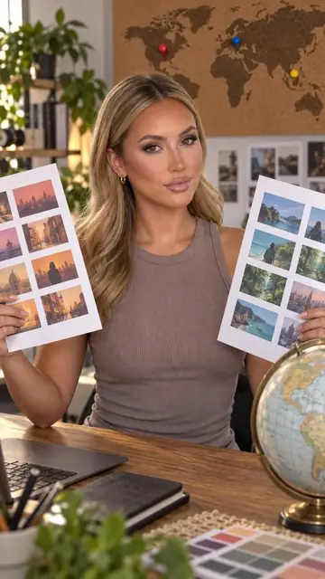 A coach holding up two printed post designs