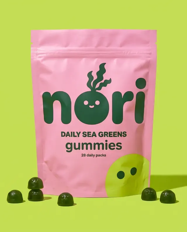 nori ad: the pouch with gummies on lime